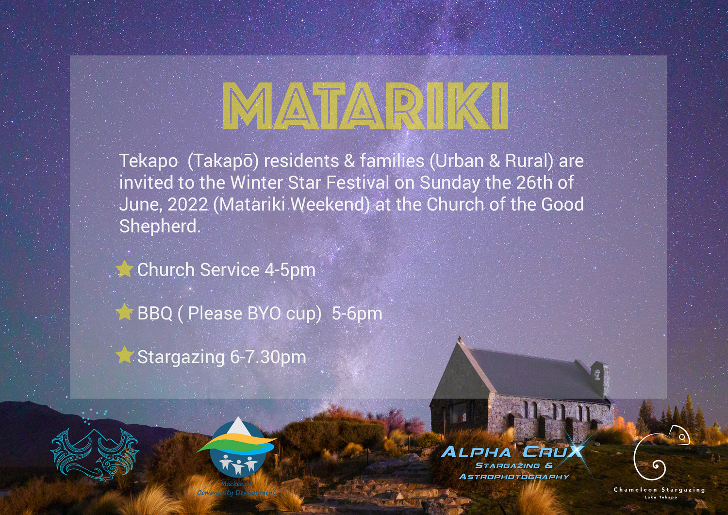 Matariki Star Party Lake Tekapo